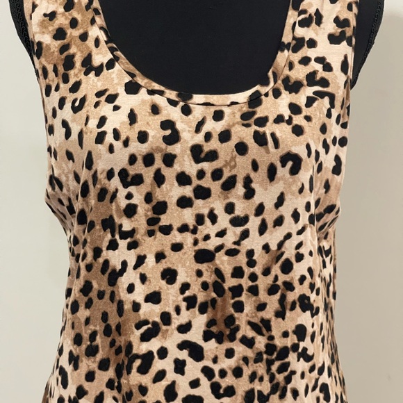 Carmen Marc Valvo M Leopard Print Sleeveless Top with Stretch 400 - Picture 2 of 8